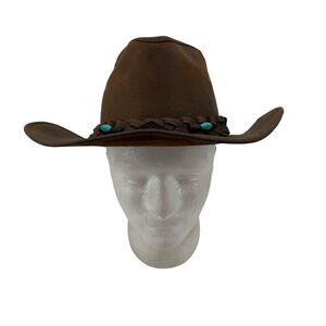 Bullhide Hat Women S Small Royston Leather Western Cowboy Braided Band Shapeable